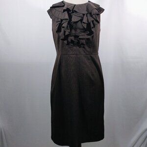 🤎 Emma & Michele Sleeveless Ruffled Sheath Dress | Size 8 🤎